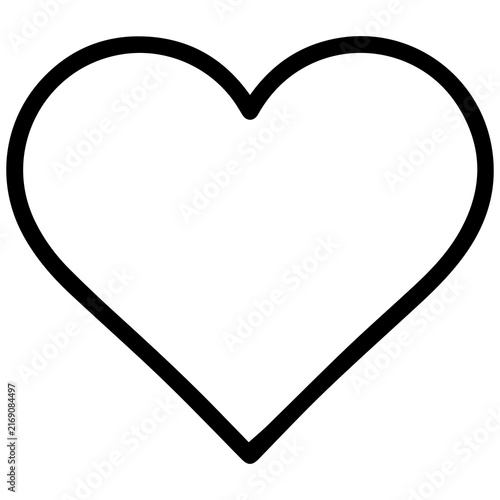 Simple heart outline icon representing love and romance symbol with minimalist illustration affection
