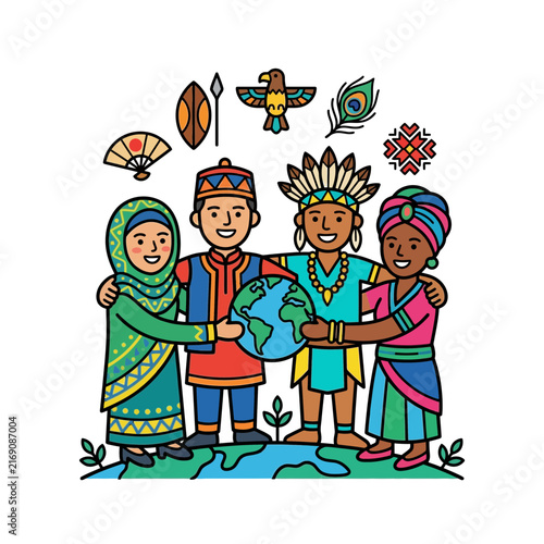 Celebrating Diversity and Unity through Global Multicultural Friendship as people from around the world gather to protect the Earth together.