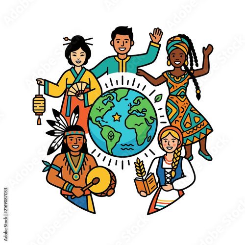 Promoting diversity and multicultural global unity around the world with people from different ethnic backgrounds and international traditions.