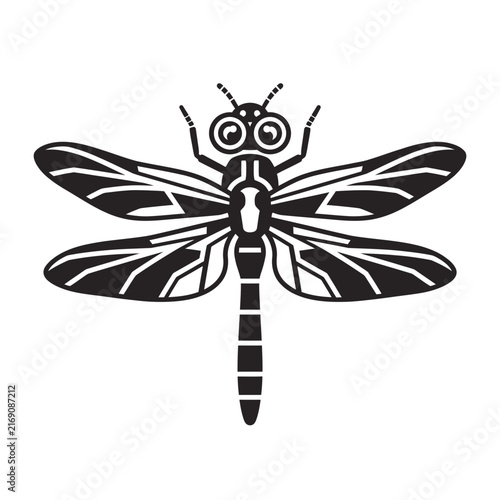 Stylized Dragonfly Insect Illustration Isolated