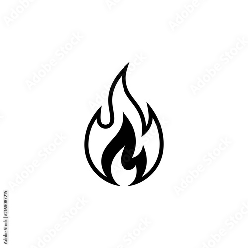 Stylized Flame Icon Isolated