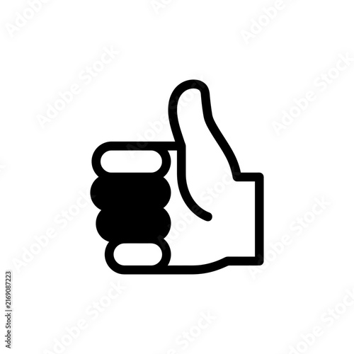 Simple Thumbs Up Icon Isolated