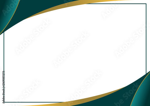 green border golden frame certificate elegant design
