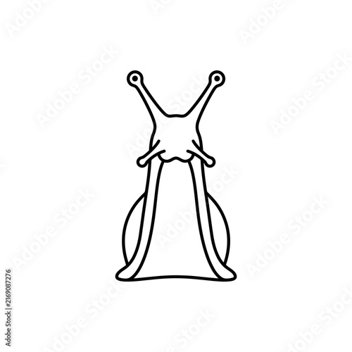 Simple Line Art Snail Icon Isolated