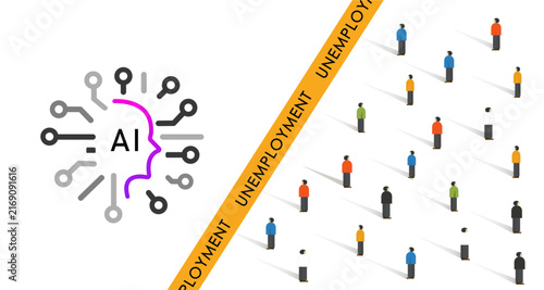 Concept of Artificial Intelligence (AI) Replacing Human Workforce and Causing Unemployment