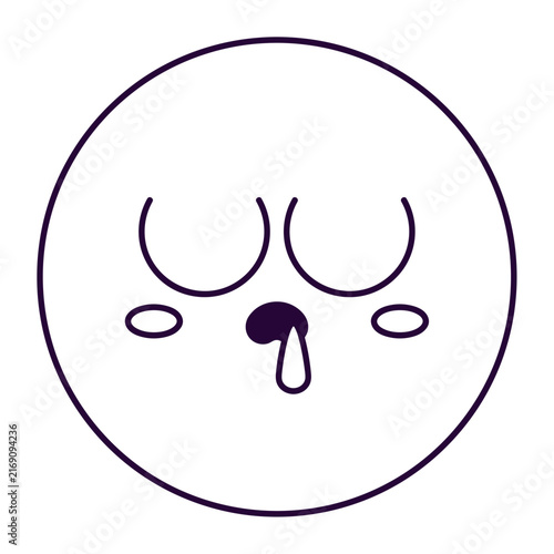 Cute yellow smiling emoji with blushing cheeks and happy eyes
