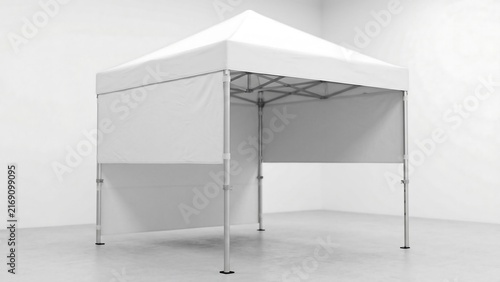 Blank white pop-up event canopy tent mockup