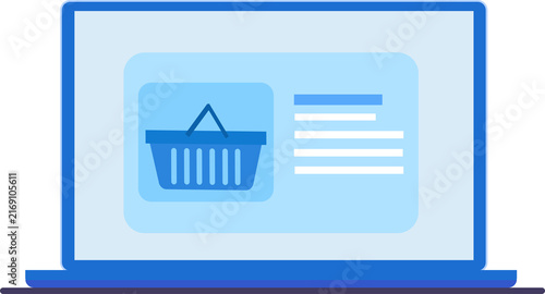 Online shopping and grocery delivery service, Shopping basket with grocery foods in supermarket 
