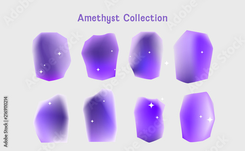 Plakat Amethyst Crystal Gemstone Vector Illustration