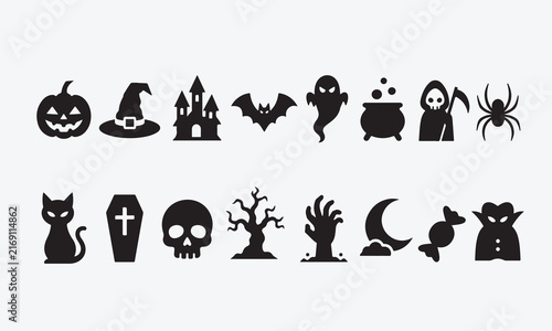 Premium Halloween Solid Vector Icon Collection –  Unique Black Symbols