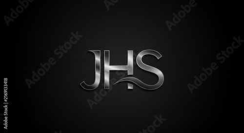 Tapety artystyczne Elegant Silver JHS Monogram Logo on Dark Background.