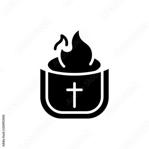 Foto Burning Chalice Cross icon vector symbol illustration