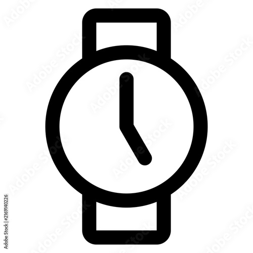 Obraz na plátně シンプルな腕時計のアイコン　5時　17時