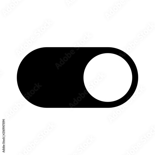 Black toggle switch icon for app user interface