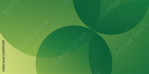 Green Abstract Background With Overlapping Circles And Smooth Gradient For Eco Design And Branding