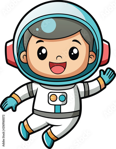 cartoon astronaut character floating in space
