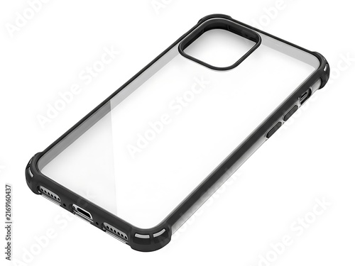 Transparent protective phone case with a durable black reinforced frame