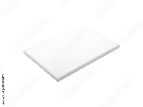 A blank white rectangular canvas isolated on a pure white background