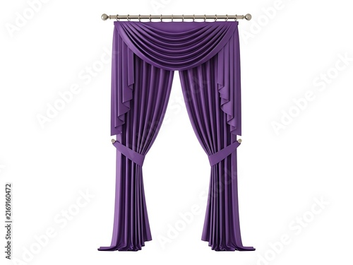 Elegant dual-tone purple and black decorative window curtains with valance