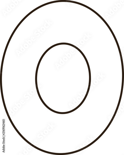 Cute number zero bold hand drawn digital illustration minimalist white cartoon font for decoration