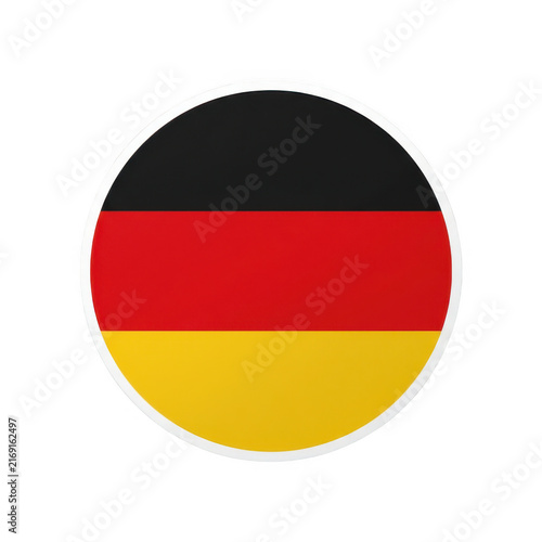 Round circle icon with the national flag of germany isolated on transparent background