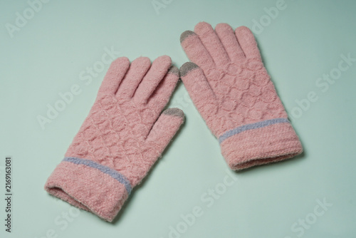Warm Pink Knitted Gloves for Cold Weather