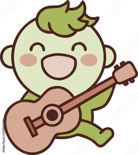 cartoon character playing guitar
