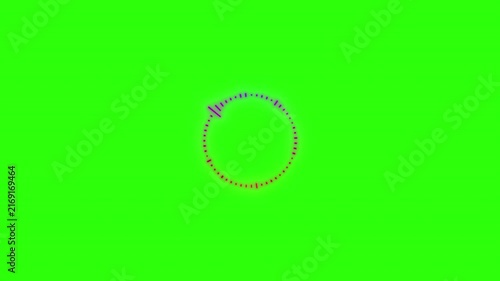 Circular audio spectrum visualizer animation on green screen background. Perfect for music production videos, DJ sets, podcast visualizers, sound-reactive animations, and video editing overlays.