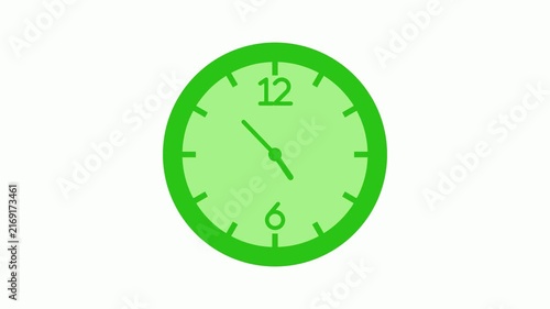 Minimal analog clock with face and hands time and simple modern design animation