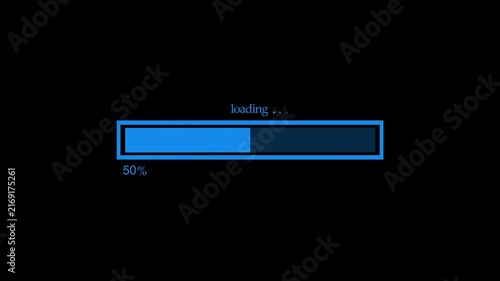 Loading bar percent showing progress waiting and digital loading status animation