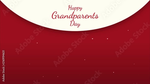 National grandparents day celebration greeting elegant minimalist red white arch pattern graphic background for social media card and event invitation