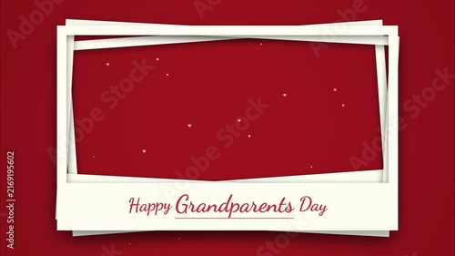 National grandparents day celebration frames minimalist polaroid style layout with sparkles background for social media greeting or family slideshow