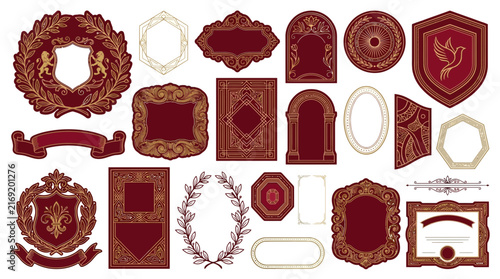 Ornate Emblems, Frames & Badges - Heraldic Design Elements
