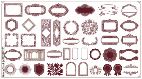 Ornate Frames & Banners Collection - Vintage Decorative Elements Isolated