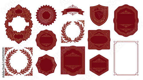 Ornate Vintage Decorative Frames and Labels, Isolated Transparent Background