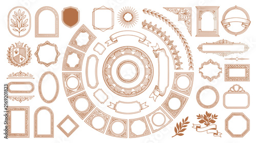 Ornate Vintage Frames and Borders Collection, Isolated