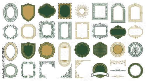 Ornate Vintage Frames and Borders Isolated