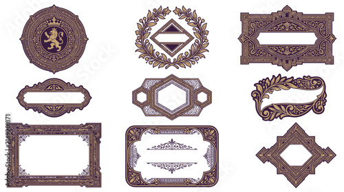 Ornate Vintage Frames and Emblems - Isolated on Transparent Background