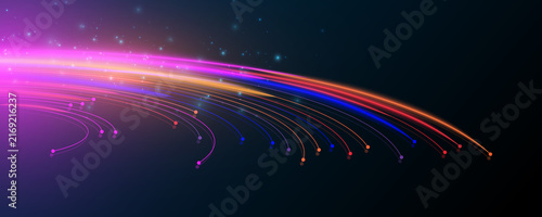 Technology background featuring communication networks for advertising banner design