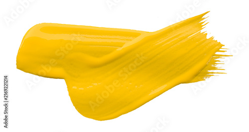 Shiny yellow brush watercolor painting isolated on transparent background. watercolor png