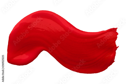 Shiny red brush watercolor painting isolated on transparent background. watercolor png