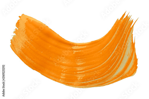 Shiny orange brush watercolor painting isolated on transparent background. watercolor png