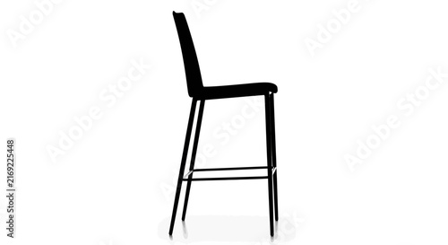 Modern black bar stool with metal legs with sleek black metal frame minimalist furniture barstool backrest interior design office chair with decor