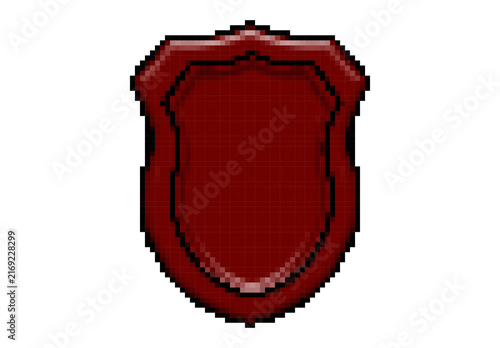 Pixel Art Red Heraldic Shield