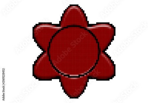 Pixel Red Petal Wax Seal