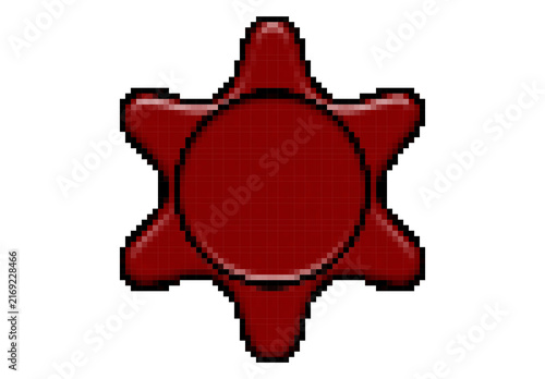 Pixel Red Star Center Seal