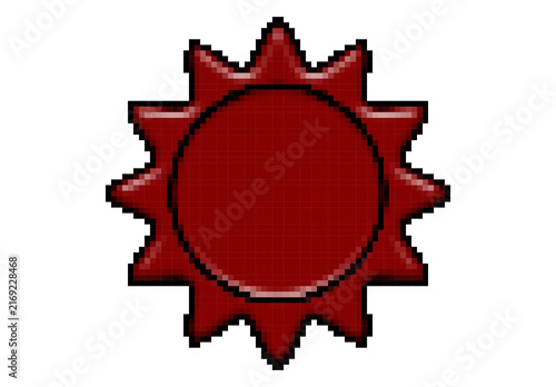 Pixel Red Sunburst Wax Seal