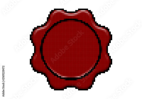 Pixel Red Wavy Round Seal