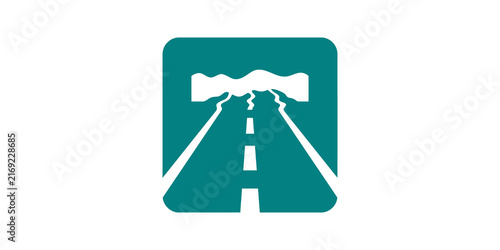 Konstfotografi Teal tunnel road flat icon design for highway infrastructure navigation