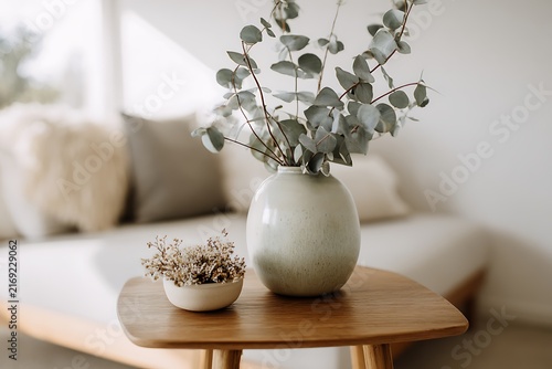 Eucalyptus Arrangement on Wooden Table